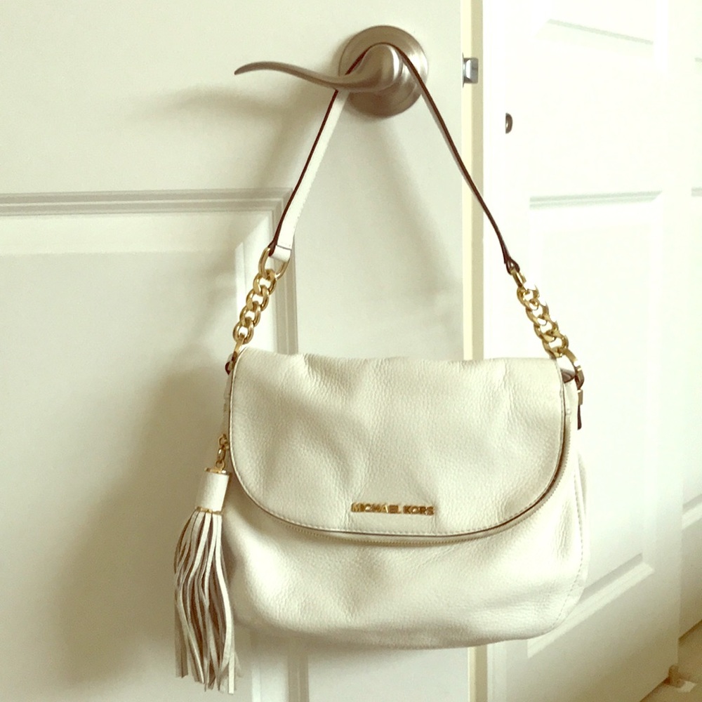 MICHAEL Michael Kors White Leather Shoulder Bag